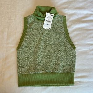 Zara Faux Fur Jacquard Top